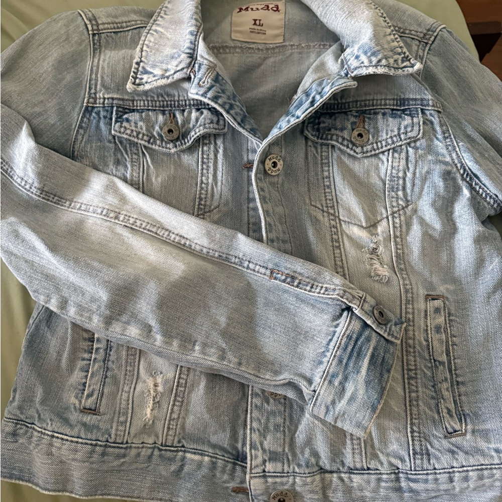 Mudd Light Blue Distressed Denim Jacket